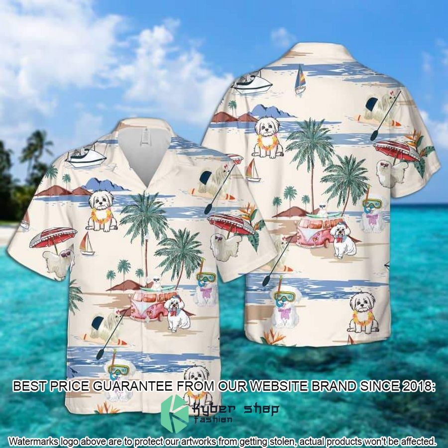 Maltese Summer Beach Hawaiian Shirt