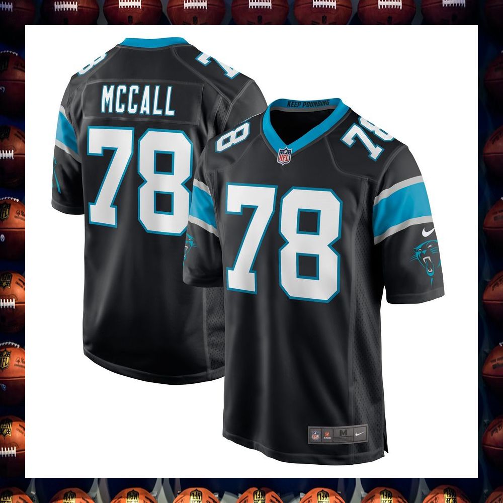 Marquan McCall Carolina Panthers Black Football Jersey 4 Marquan McCall Carolina Panthers Black Football Jersey word1