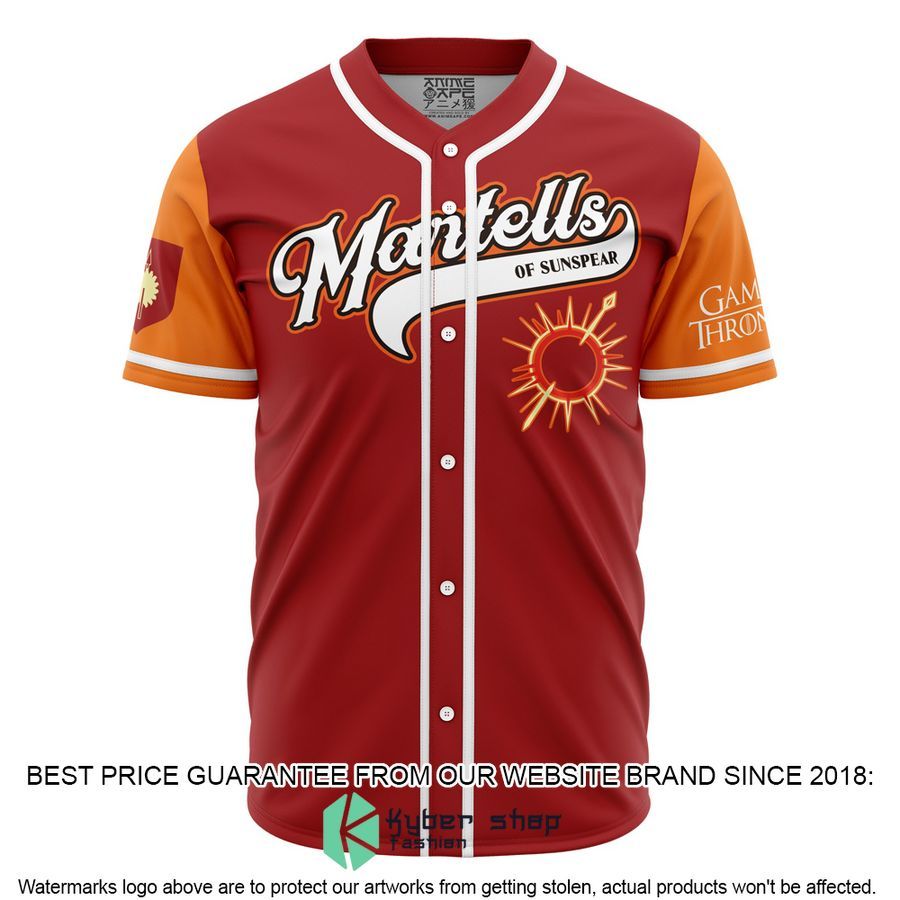 Martells Of Sunspear Game Of Thrones Baseball Jersey