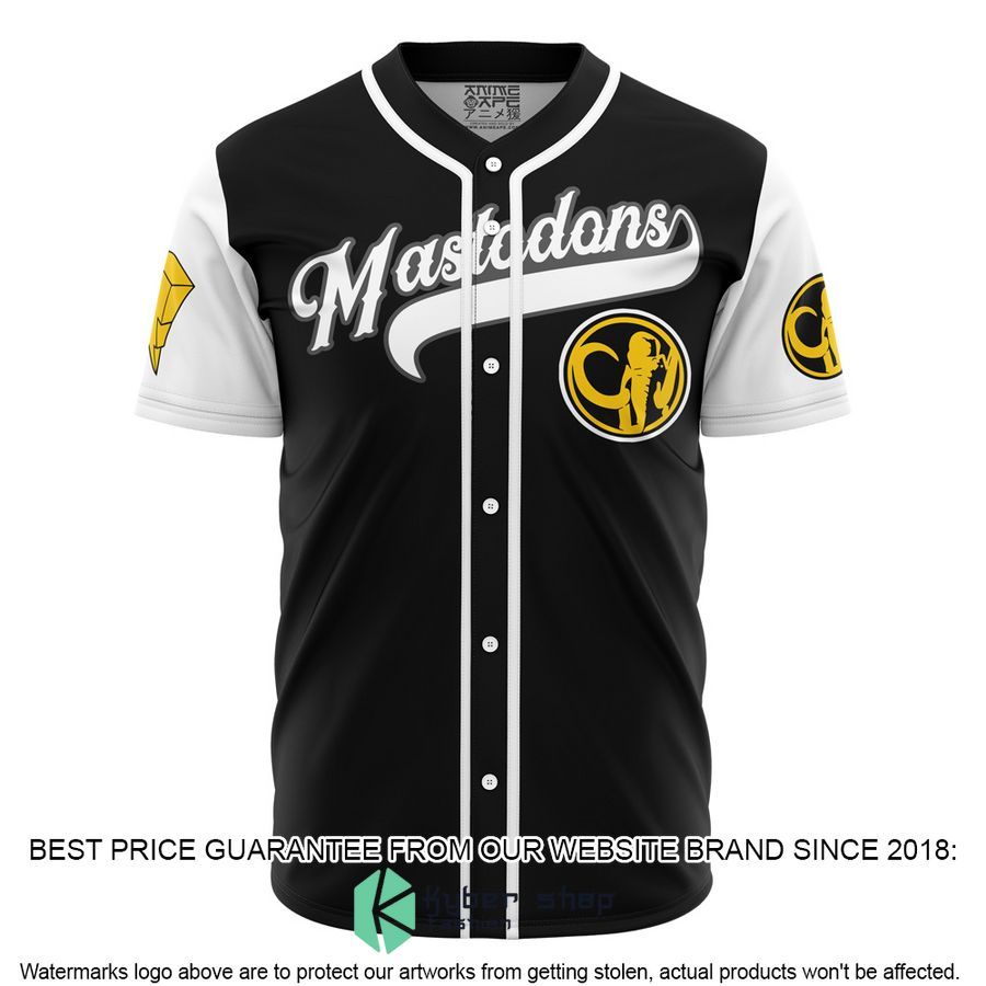 Mastadons Black Power Rangers Baseball Jersey word1