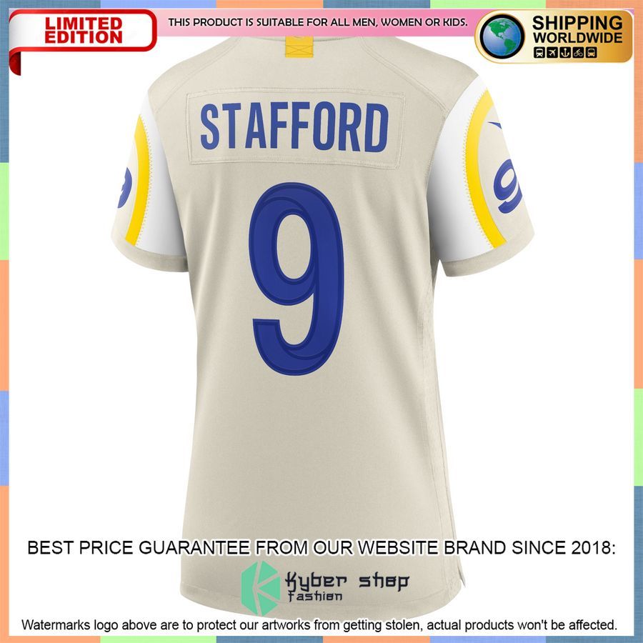 Matthew Stafford Los Angeles Rams Women's Bone Football Jersey 3 Matthew Stafford Los Angeles Rams Women's Bone Football Jersey word1