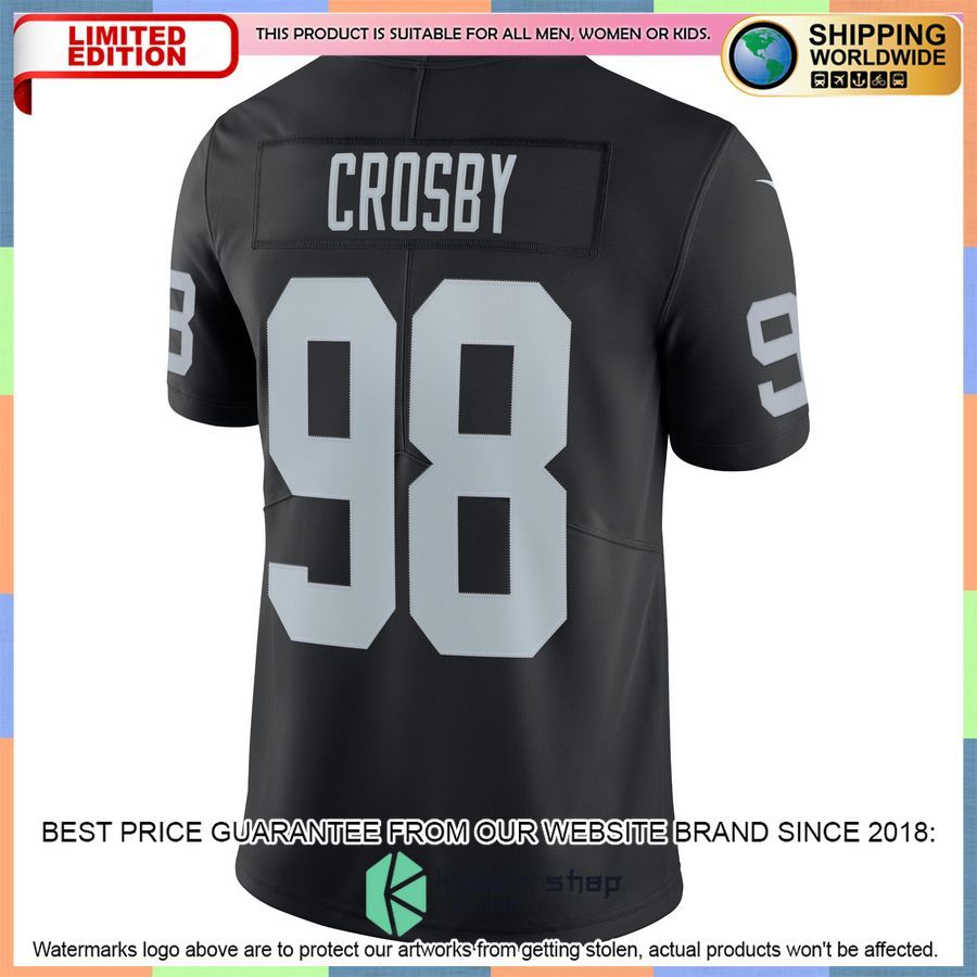 Maxx Crosby Las Vegas Raiders Black Football Jersey 3 Maxx Crosby Las Vegas Raiders Black Football Jersey word1