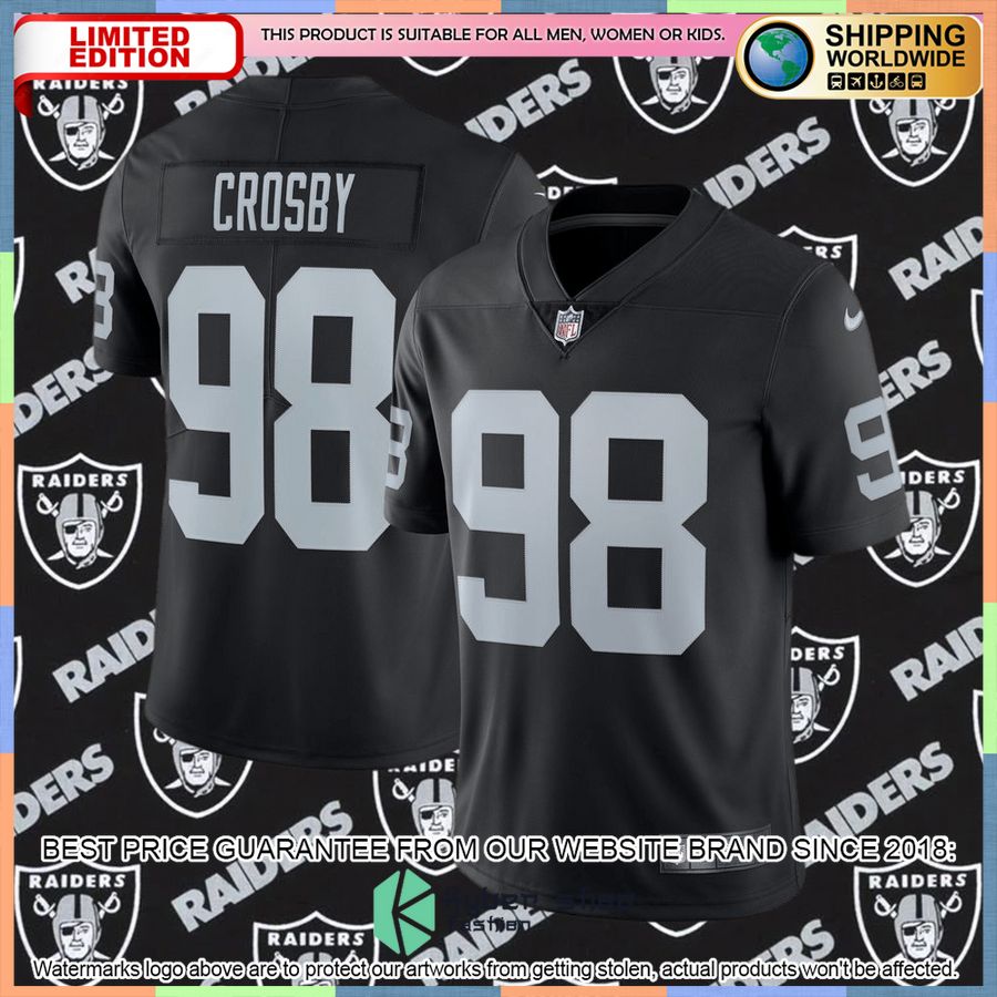 Maxx Crosby Las Vegas Raiders Black Football Jersey 4 Maxx Crosby Las Vegas Raiders Black Football Jersey word1