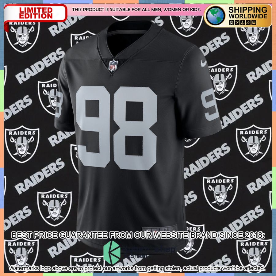 Maxx Crosby Las Vegas Raiders Black Football Jersey 5 Maxx Crosby Las Vegas Raiders Black Football Jersey word1