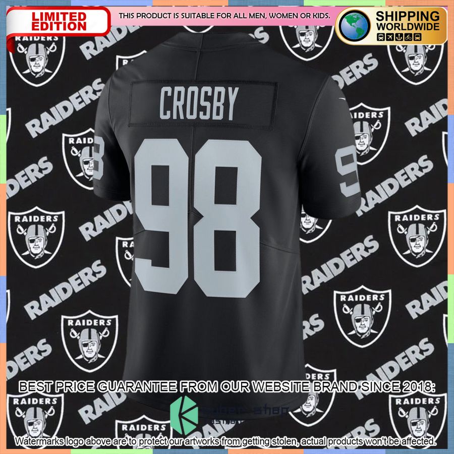 Maxx Crosby Las Vegas Raiders Black Football Jersey 6 Maxx Crosby Las Vegas Raiders Black Football Jersey word1