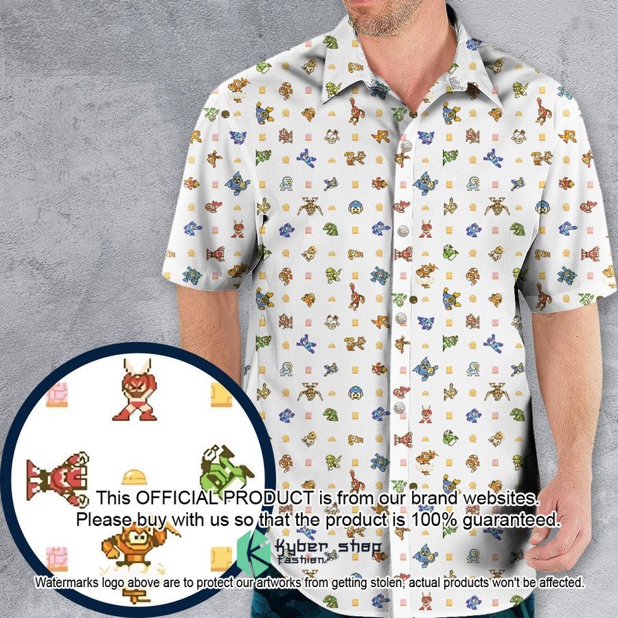 Mega Man Pattern Hawaiian Shirt
