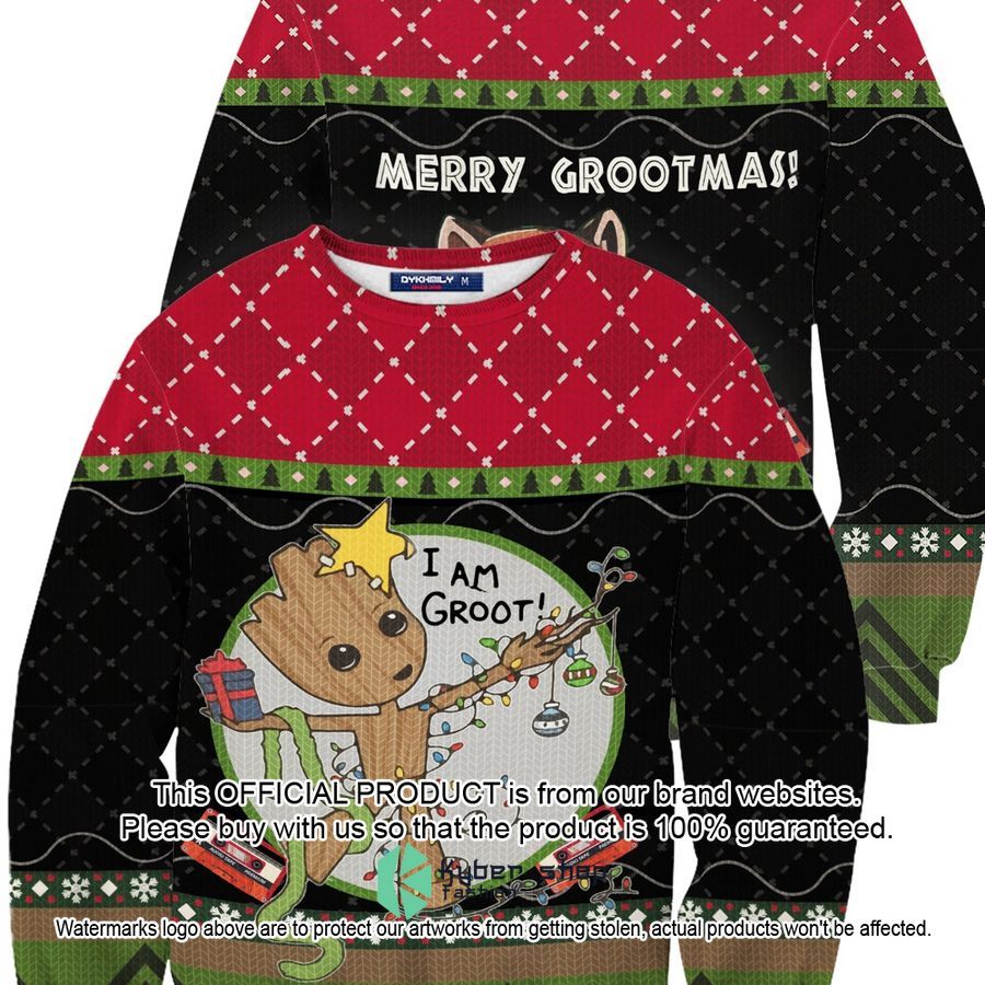 Merry Grootmas I am Groot Christmas Sweater word1