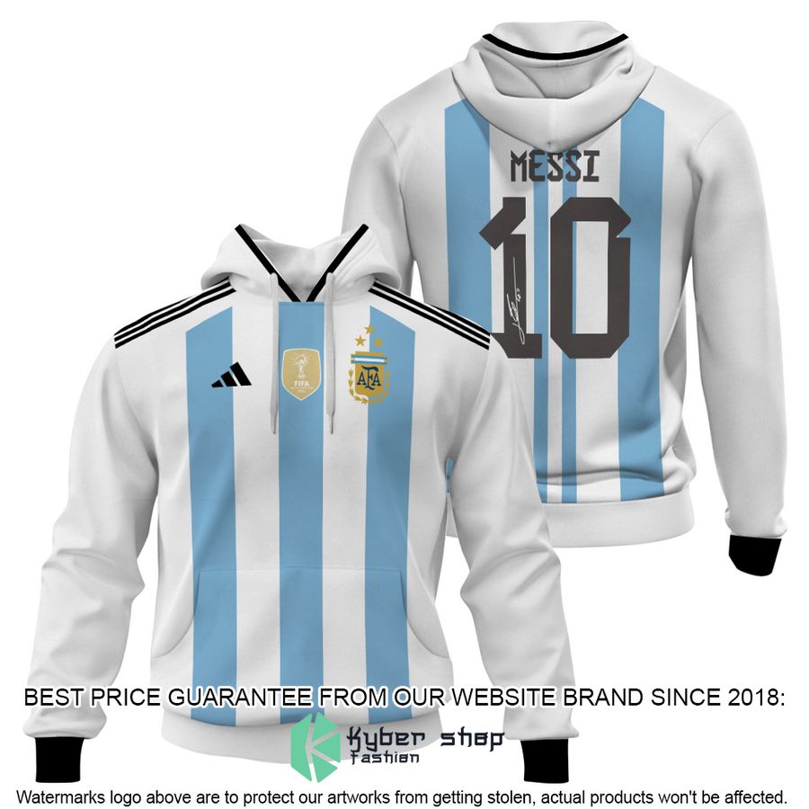 Messi 10 3 Stars Argentina Football Team 3D Hoodie, Shirt