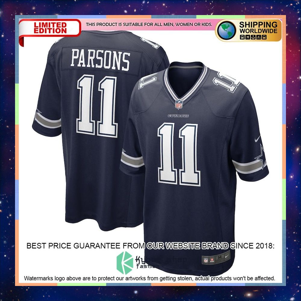 Micah Parsons Dallas Cowboys 2021 NFL Draft First Round Pick Navy Football Jersey 4 Micah Parsons Dallas Cowboys 2021 NFL Draft First Round Pick Navy Football Jersey word3
