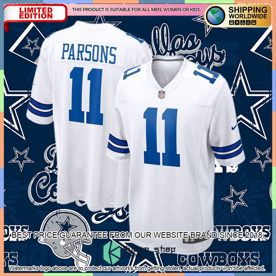 Micah Parsons Dallas Cowboys White Football Jersey 4 Micah Parsons Dallas Cowboys White Football Jersey word1