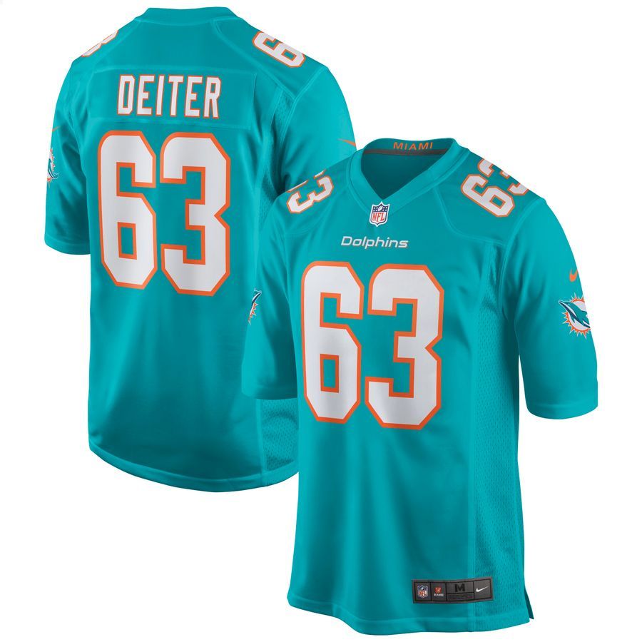 Michael Deiter Miami Dolphins Nike Aqua Football Jersey
