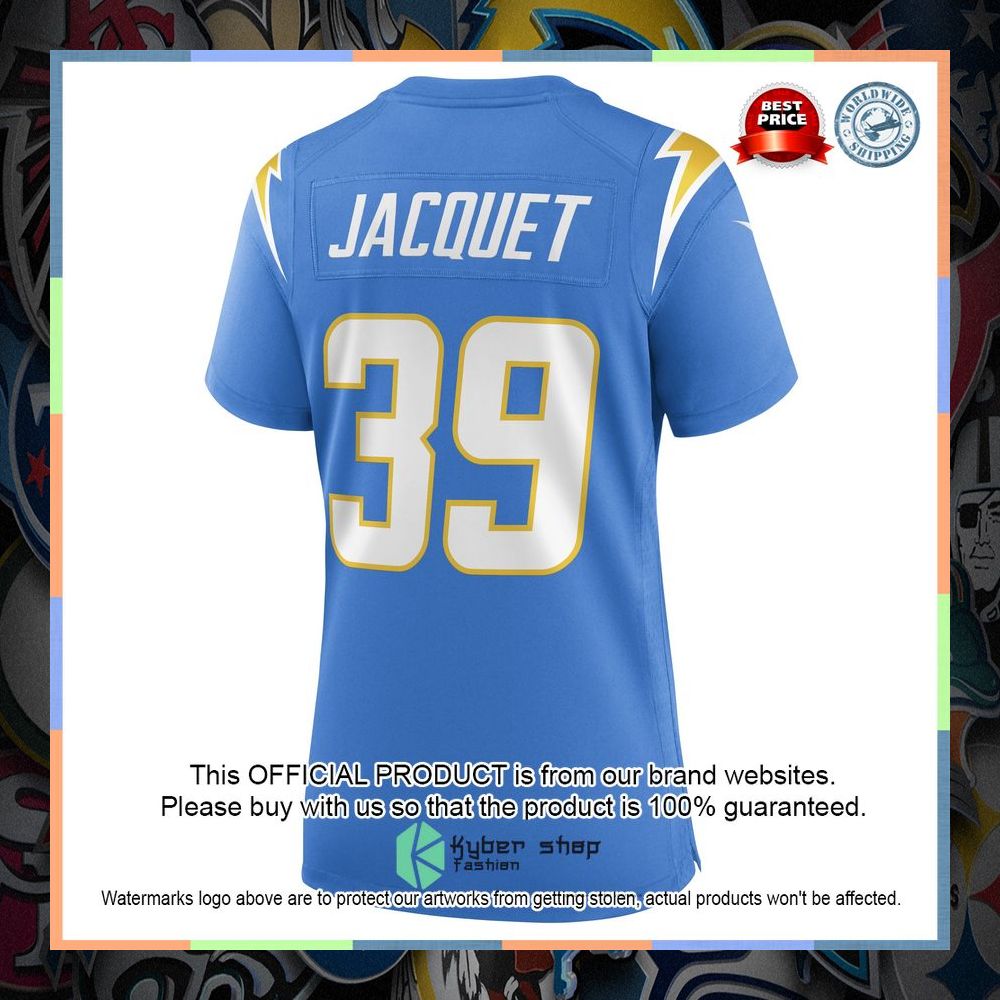 Michael Jacquet Los Angeles Chargers Women's Powder Blue Football Jersey 7 Michael Jacquet Los Angeles Chargers Women's Powder Blue Football Jersey word2