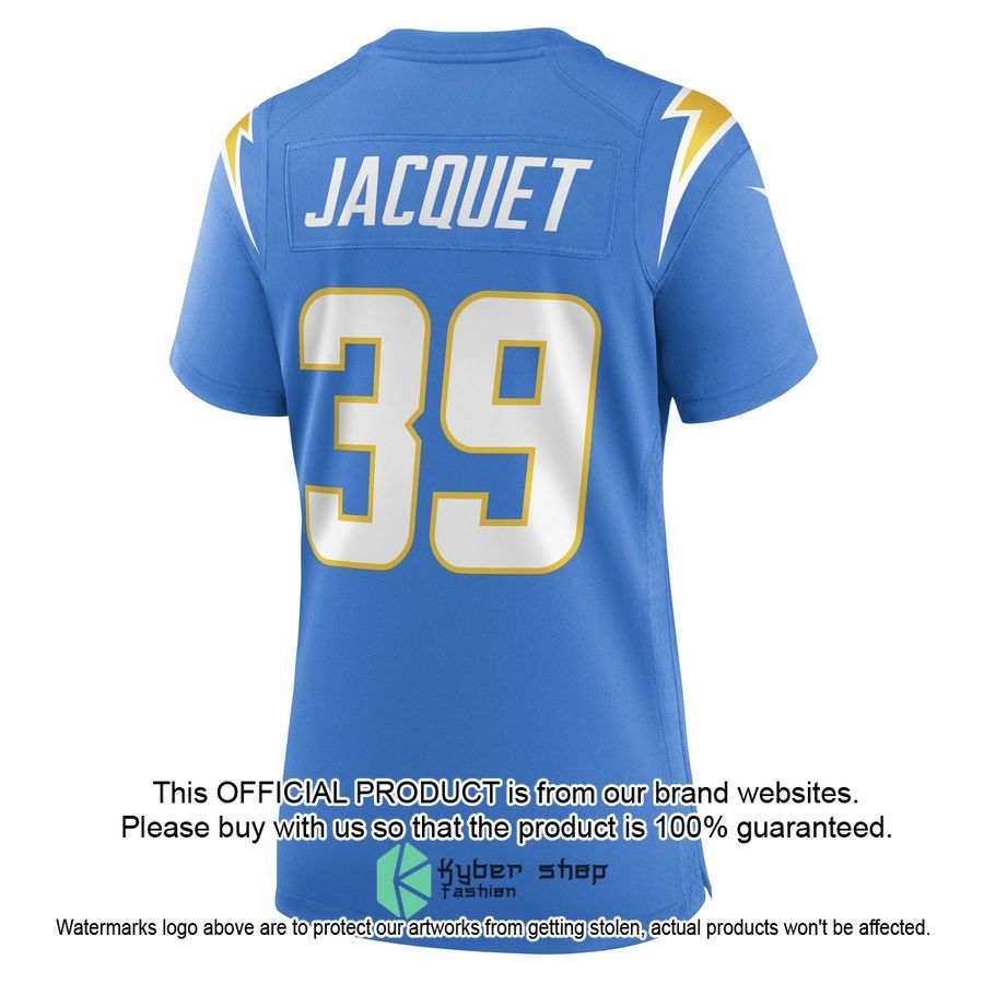 Michael Jacquet Los Angeles Chargers Women's Powder Blue Football Jersey 3 Michael Jacquet Los Angeles Chargers Women's Powder Blue Football Jersey word2