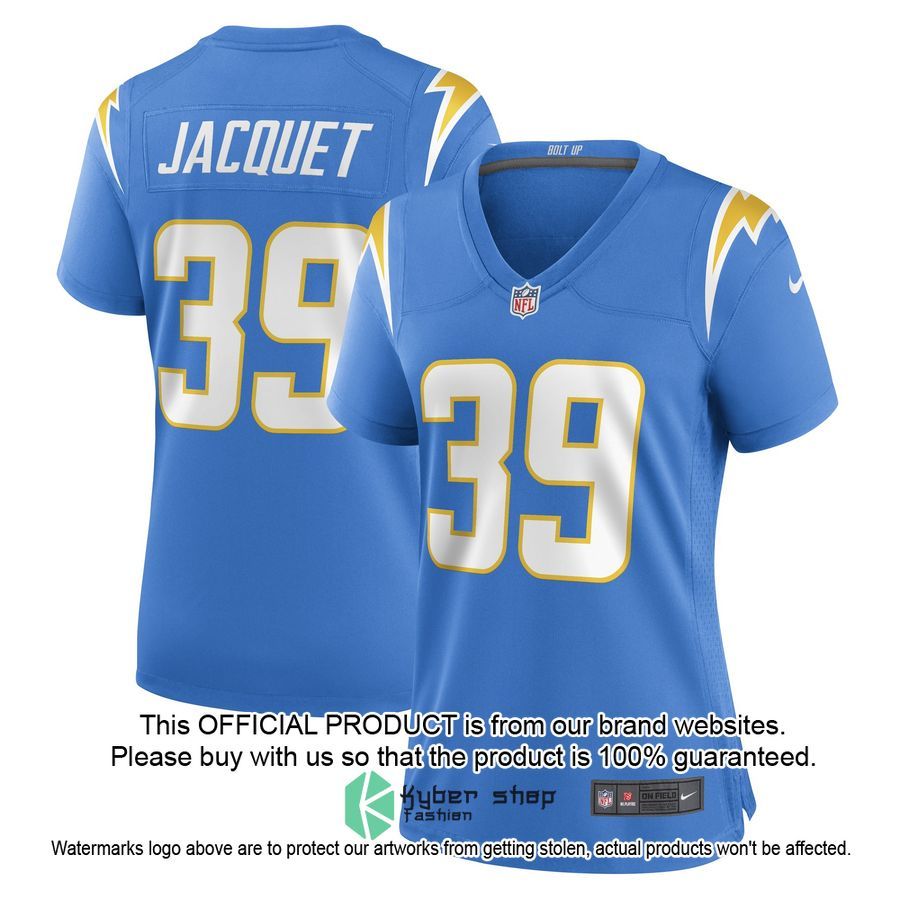 Michael Jacquet Los Angeles Chargers Women's Powder Blue Football Jersey 4 Michael Jacquet Los Angeles Chargers Women's Powder Blue Football Jersey word2