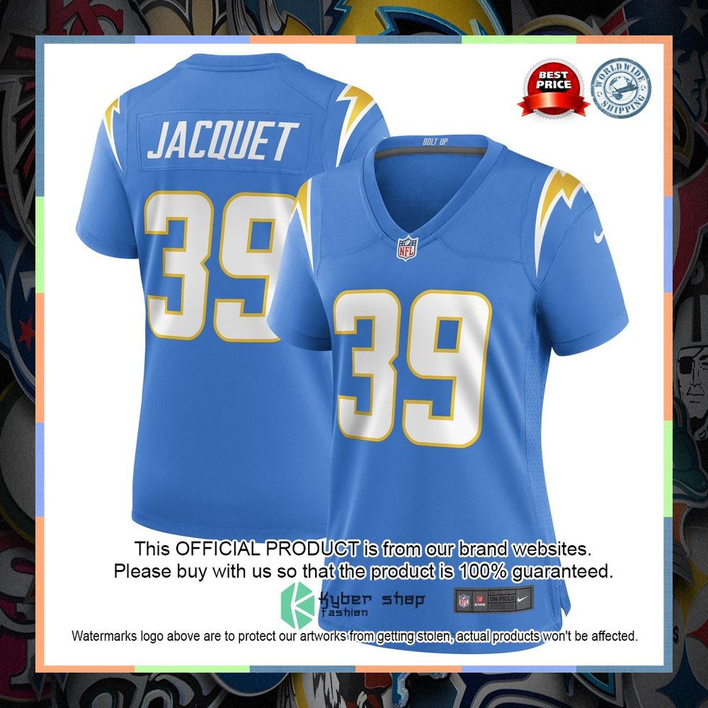 Michael Jacquet Los Angeles Chargers Women's Powder Blue Football Jersey 8 Michael Jacquet Los Angeles Chargers Women's Powder Blue Football Jersey word2