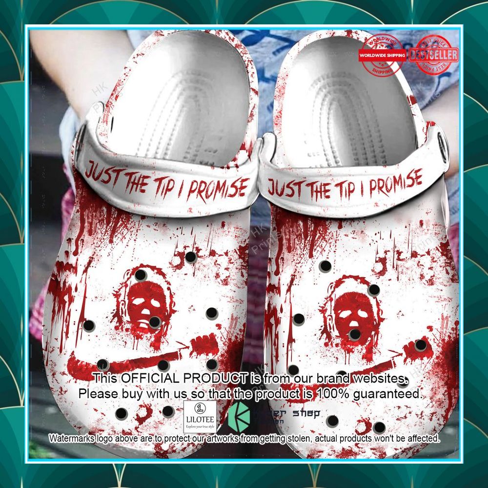 Michael Myers Just The Tip I Promise Christmas Crocband Shoes 2 Michael Myers Just The Tip I Promise Christmas Crocband Shoes word2