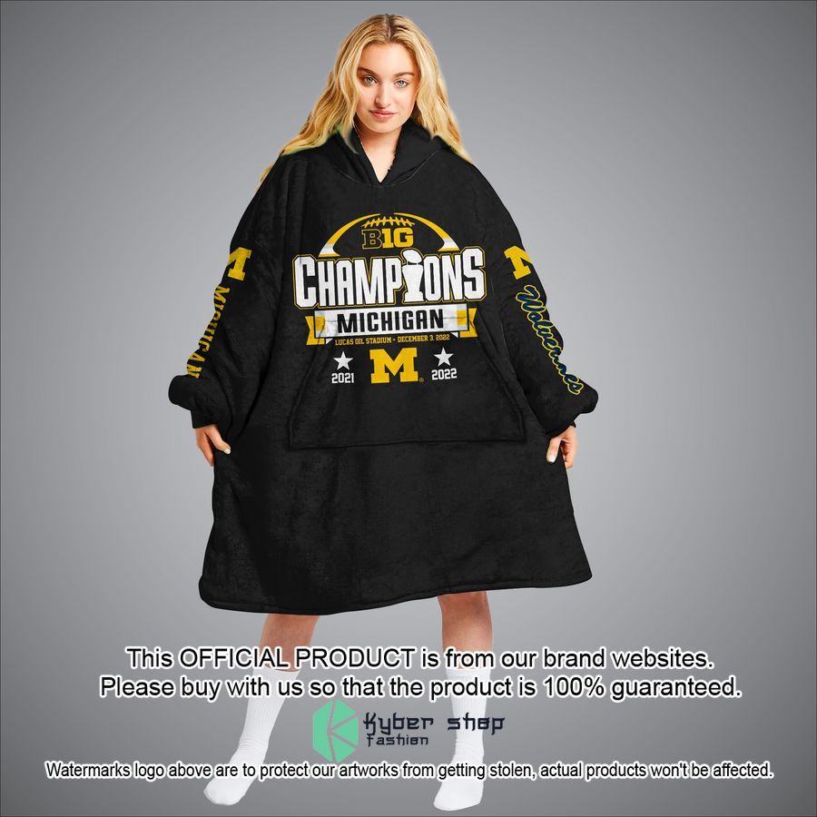 Michigan Wolverines Back 2 Back Big Ten Champions Oodie Blanket Hoodie