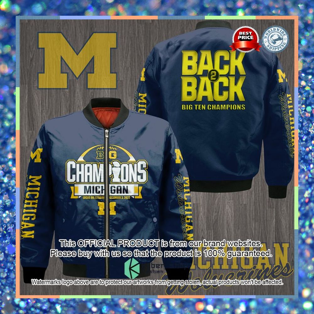 Michigan Wolverines Big 10 Champions Bomber Jacket 3 Michigan Wolverines Big 10 Champions Bomber Jacket word2