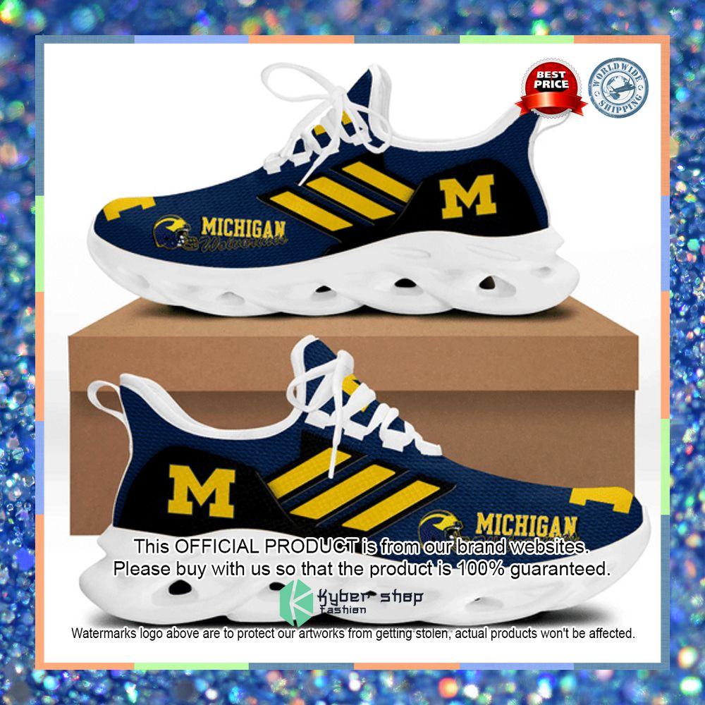 Michigan Wolverines blue Max Soul Shoes 3 Michigan Wolverines blue Max Soul Shoes word2