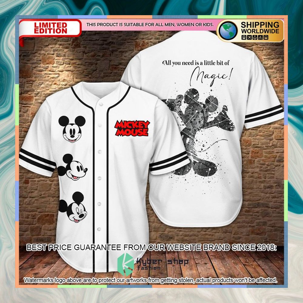 Mickey Mouse All You Need Is A Little Bit of Magic Baseball Jersey 3 Mickey Mouse All You Need Is A Little Bit of Magic Baseball Jersey word3