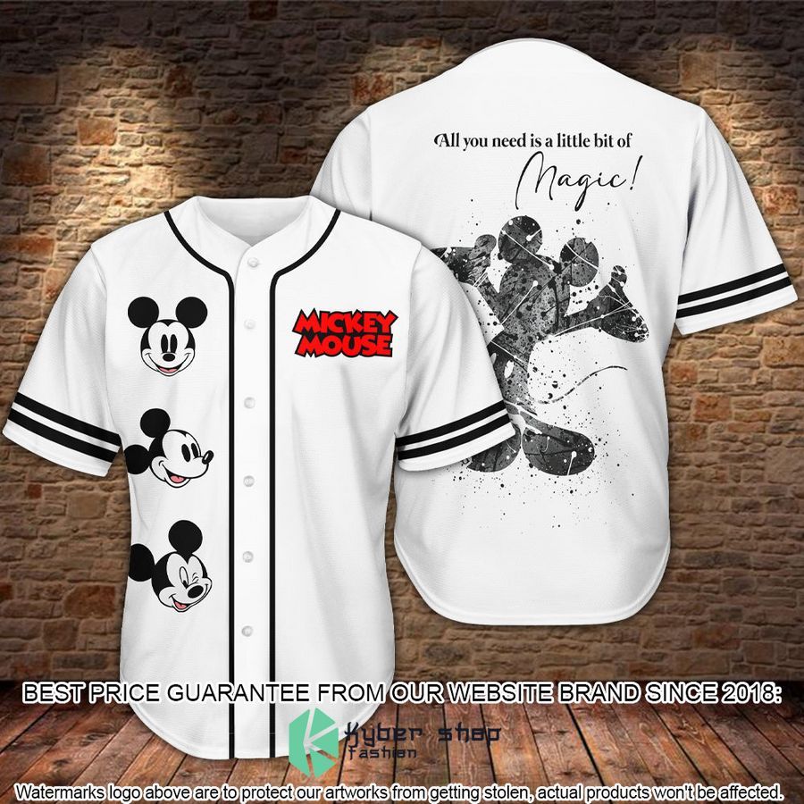 Mickey Mouse All You Need Is A Little Bit of Magic Baseball Jersey word1