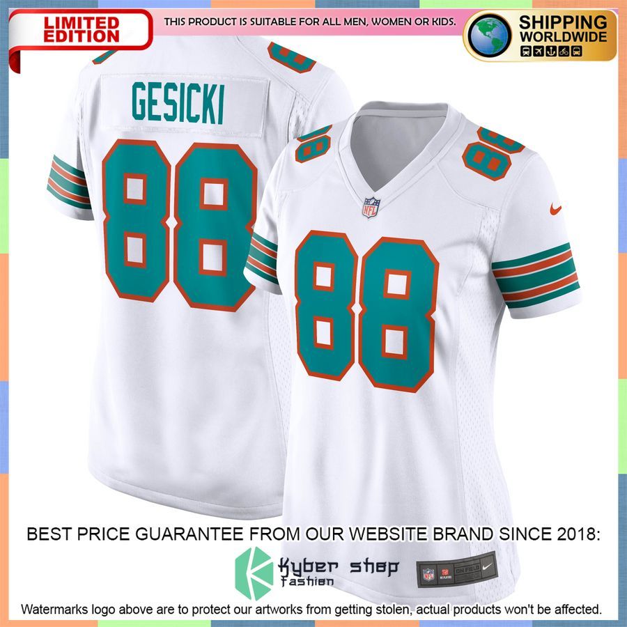 Mike Gesicki Miami Dolphins Women's White Football Jersey