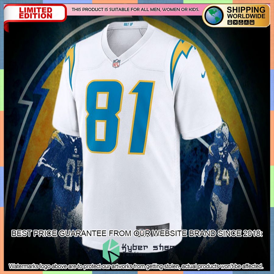 Mike Williams Los Angeles Chargers White Football Jersey 5 Mike Williams Los Angeles Chargers White Football Jersey word1