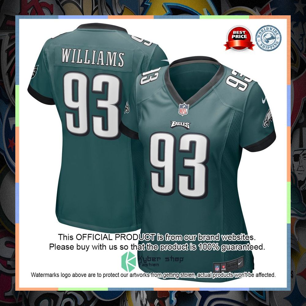 Milton Williams Philadelphia Eagles Women's Midnight Green Football Jersey 8 Milton Williams Philadelphia Eagles Women's Midnight Green Football Jersey word3