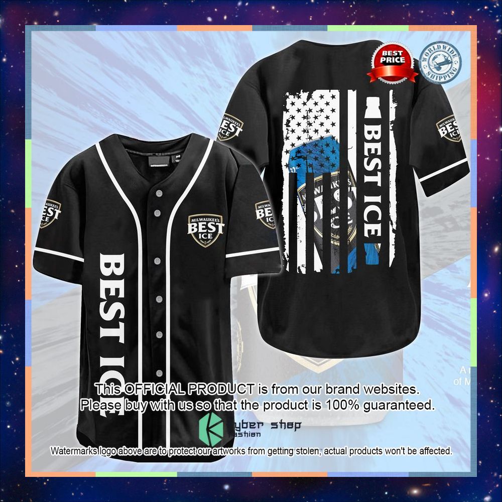 Milwaukee's Best United States Flag Baseball Jersey 3 Milwaukee's Best United States Flag Baseball Jersey word1
