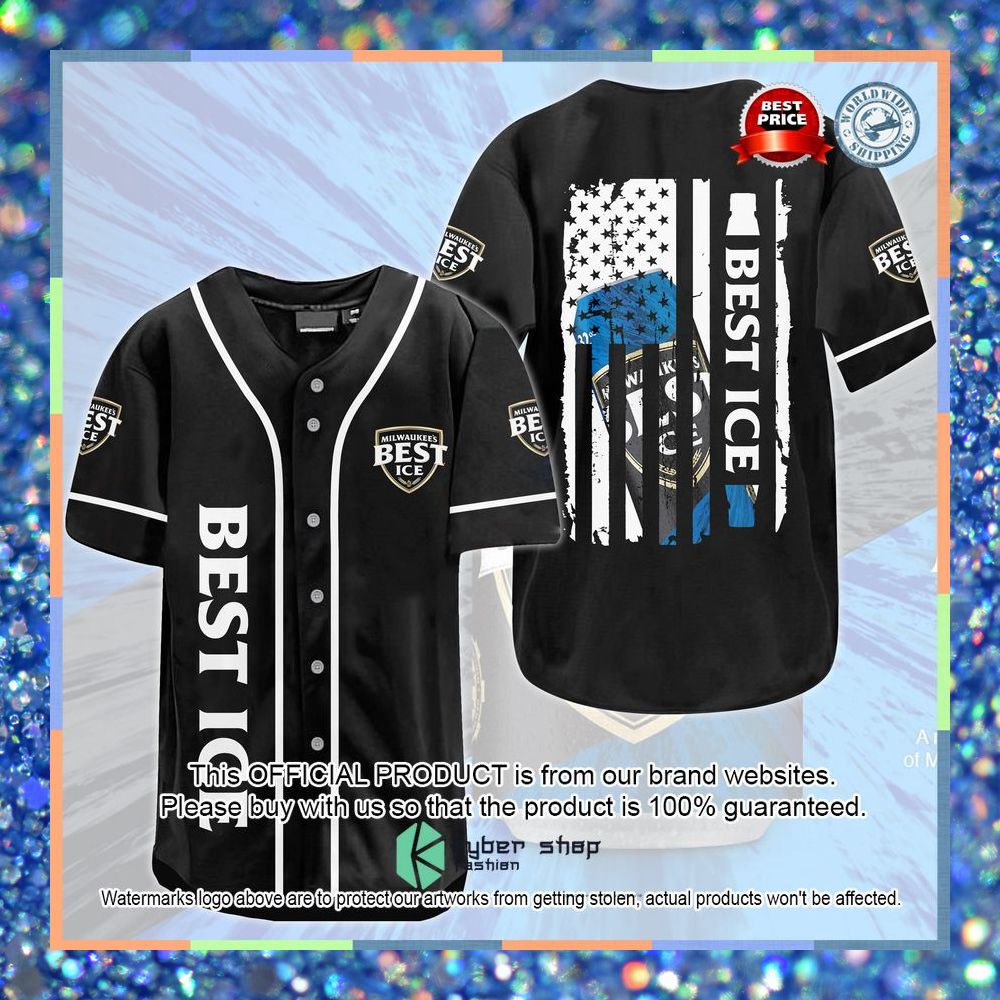 Milwaukee's Best United States Flag Baseball Jersey 6 Milwaukee's Best United States Flag Baseball Jersey word1