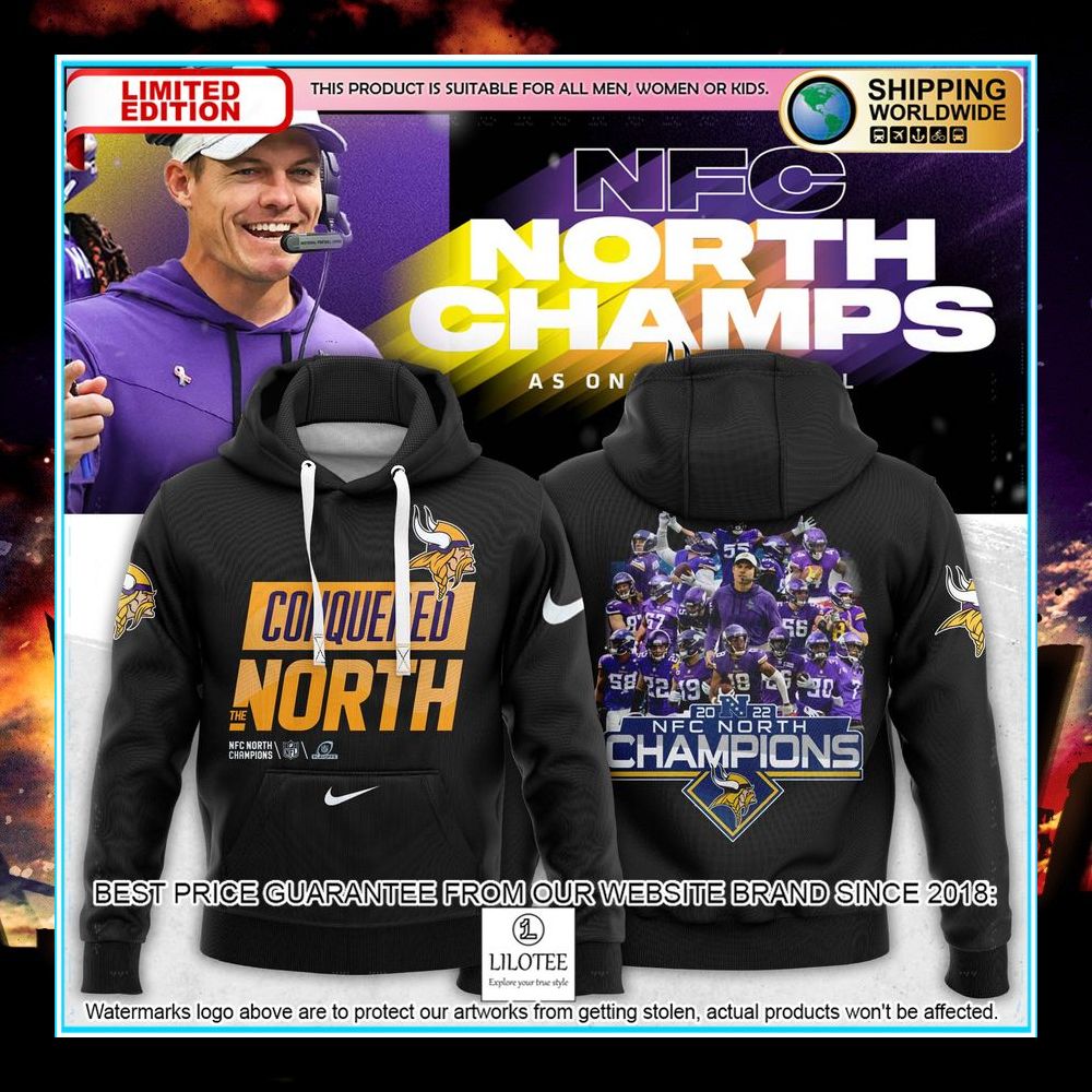 Minnesota Vikings 2022 NFC North Champions Hoodie, Pants 10 Minnesota Vikings 2022 NFC North Champions Hoodie, Pants word1