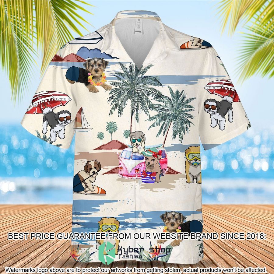 Morkie Summer Beach Hawaiian Shirt