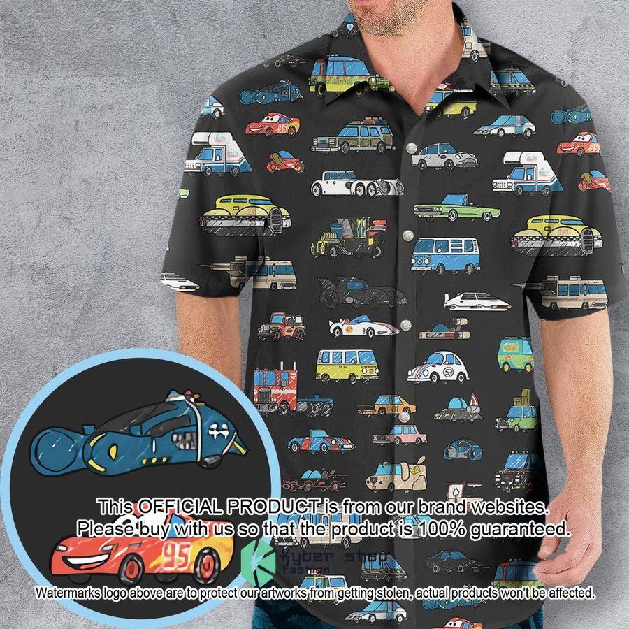 Movie Cars Pattern Hawaiian Shirt word3
