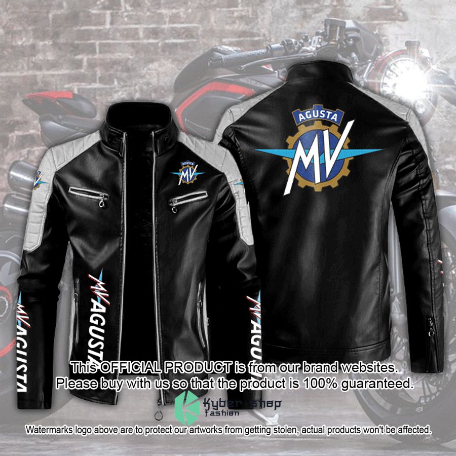 Mv Agusta Motor Block Leather Jacket word1