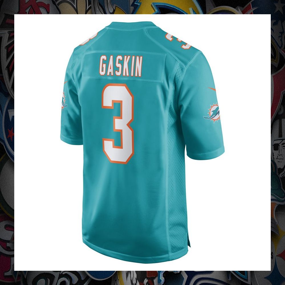 Myles Gaskin Miami Dolphins Aqua Football Jersey 7 Myles Gaskin Miami Dolphins Aqua Football Jersey word1