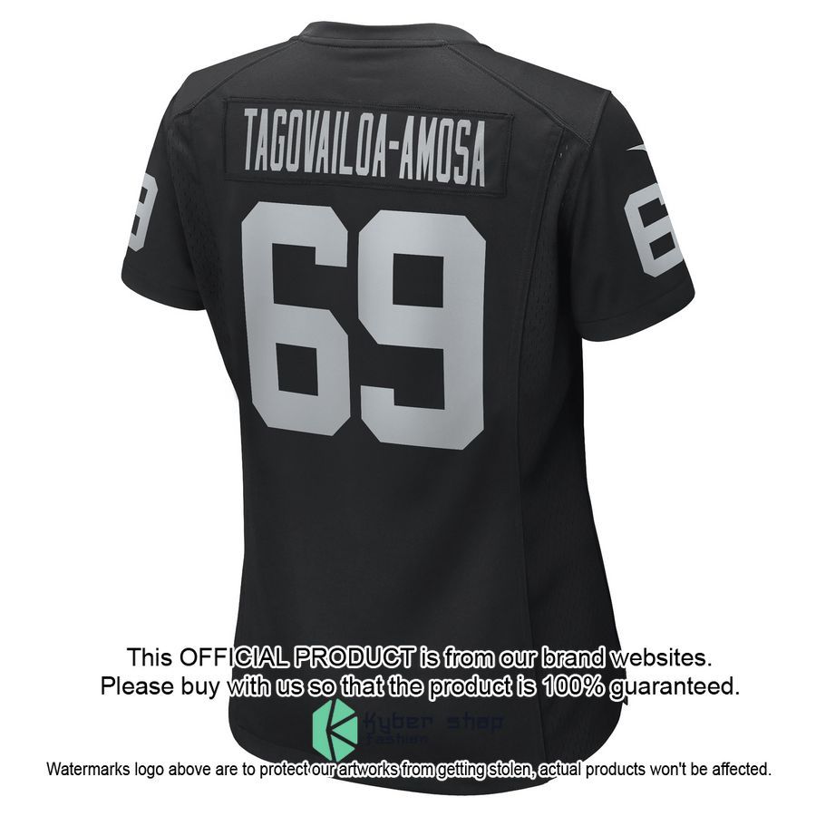 Myron TagovailoaAmosa Las Vegas Raiders Women's Black Football Jersey 3 Myron TagovailoaAmosa Las Vegas Raiders Women's Black Football Jersey word1