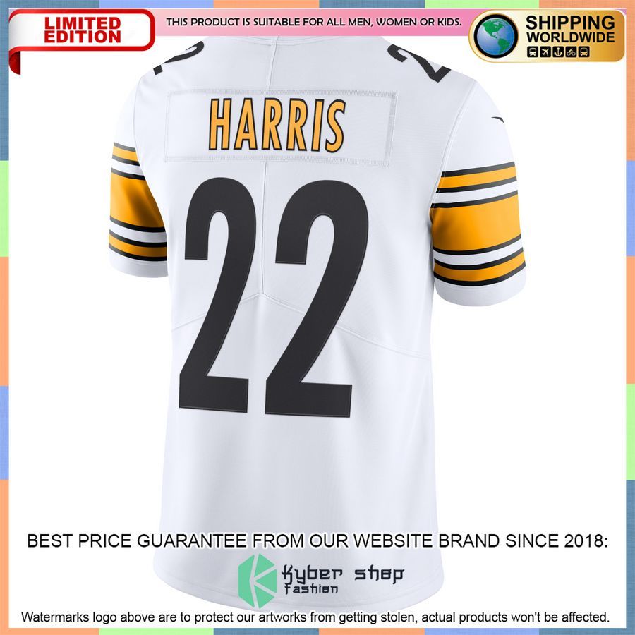 Najee Harris Pittsburgh Steelers Vapor White Football Jersey 3 Najee Harris Pittsburgh Steelers Vapor White Football Jersey word1