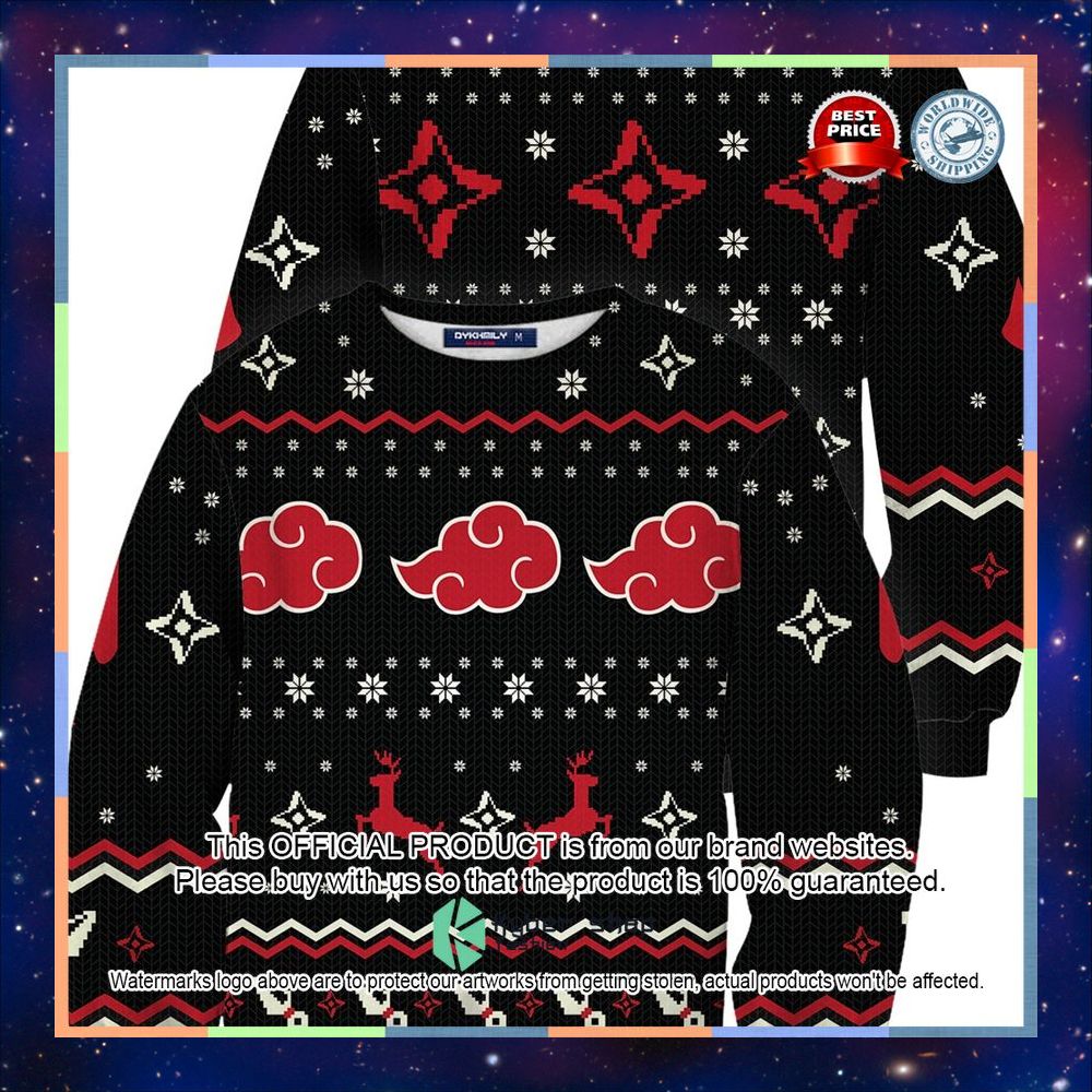 Naruto Akatsuki Symbol black Christmas Sweater 3 Naruto Akatsuki Symbol black Christmas Sweater word1