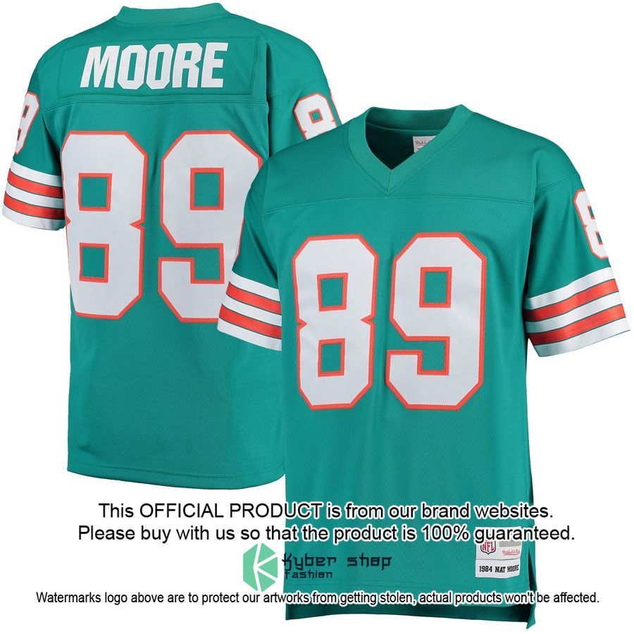 Nat Moore Miami Dolphins Mitchell & Ness 1984 Legacy Replica Aqua Football Jersey 7 Nat Moore Miami Dolphins Mitchell & Ness 1984 Legacy Replica Aqua Football Jersey word3