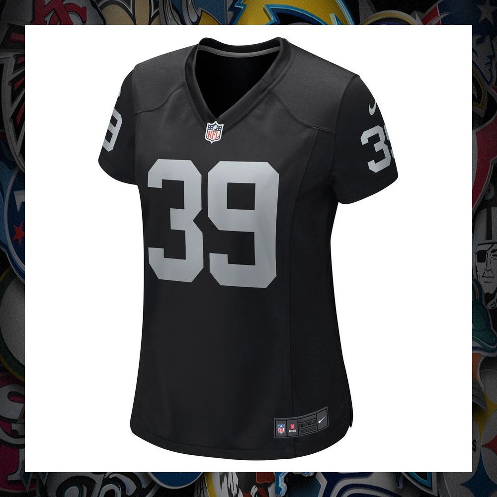 Nate Hobbs Las Vegas Raiders Black Football Jersey 30 Nate Hobbs Las Vegas Raiders Black Football Jersey word1