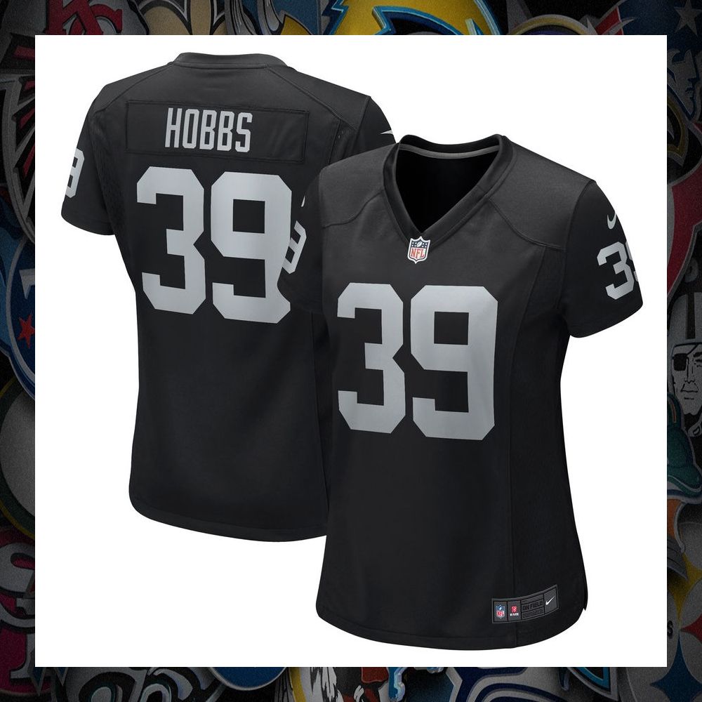 Nate Hobbs Las Vegas Raiders Black Football Jersey 32 Nate Hobbs Las Vegas Raiders Black Football Jersey word1