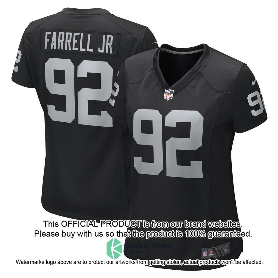 Neil Farrell Jr. Las Vegas Raiders Women's Black Football Jersey 4 Neil Farrell Jr. Las Vegas Raiders Women's Black Football Jersey word1