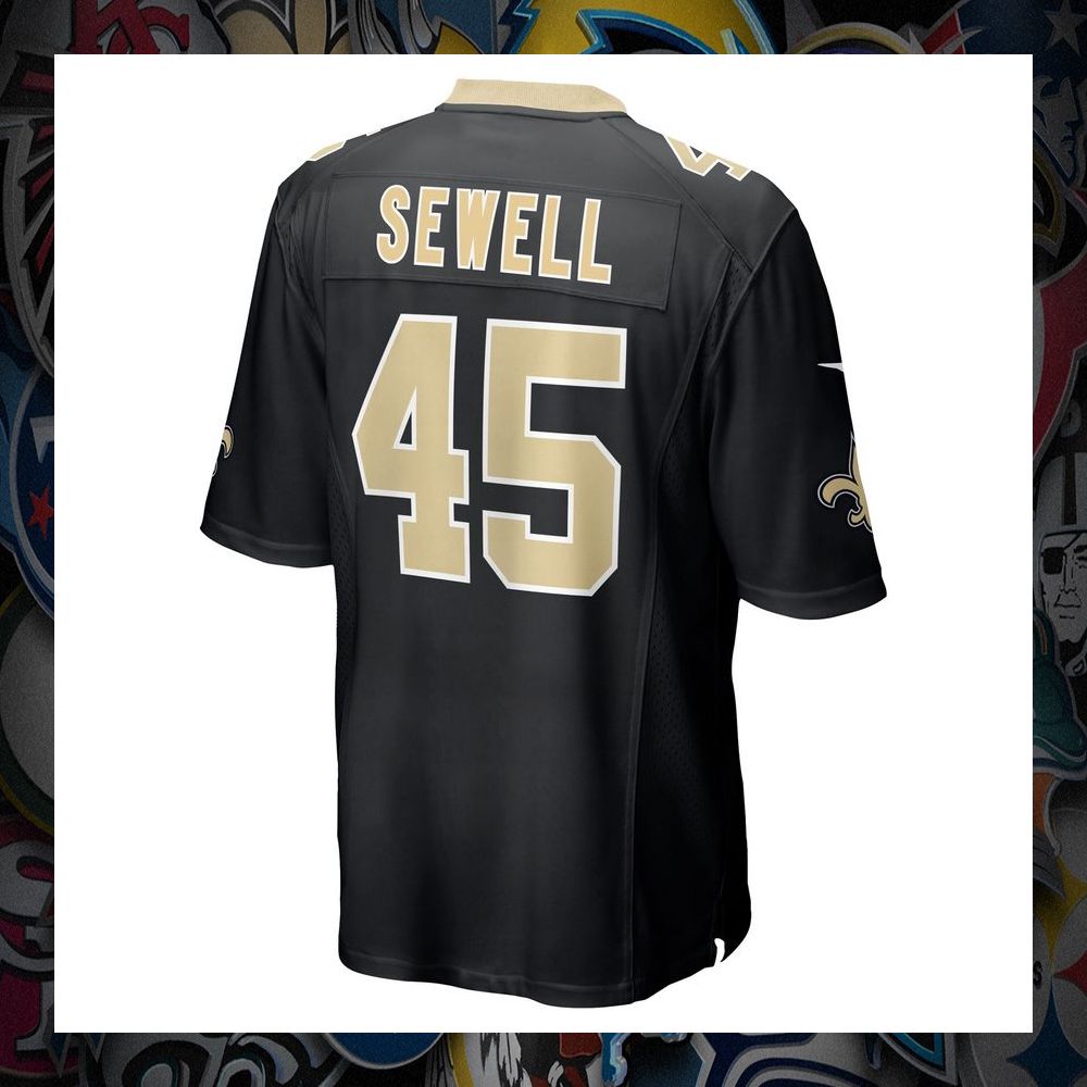 Nephi Sewell New Orleans Saints Black Football Jersey 7 Nephi Sewell New Orleans Saints Black Football Jersey word2