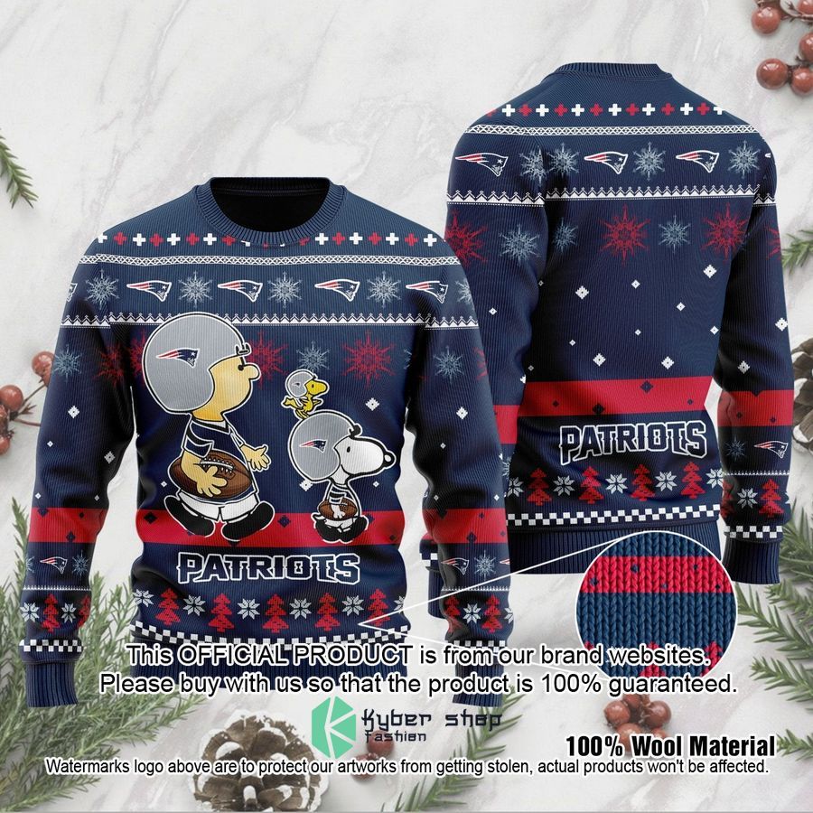 New England Patriots Charlie Brown Peanuts Snoopy Christmas Sweater