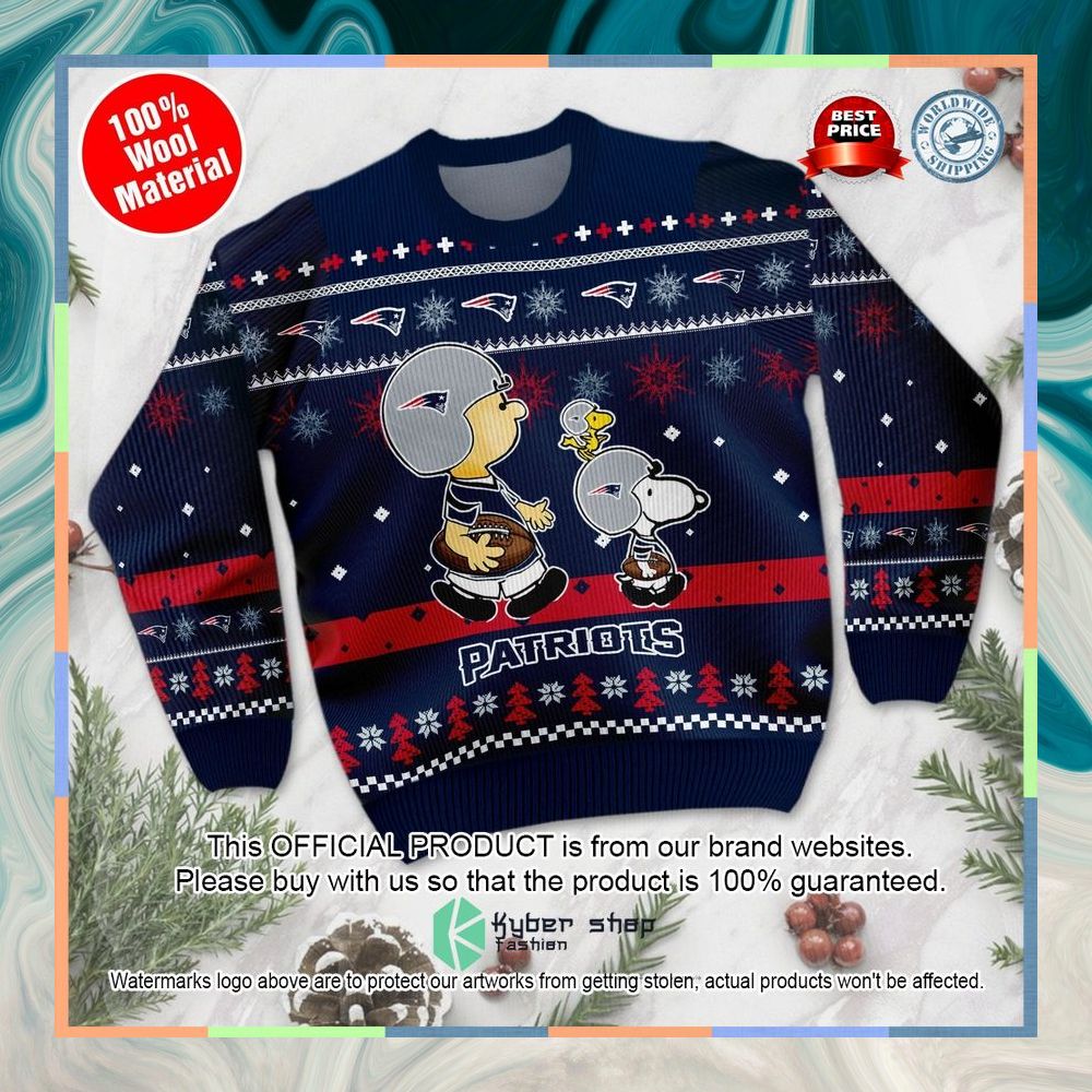 New England Patriots Charlie Brown Peanuts Snoopy Christmas Sweater 7 New England Patriots Charlie Brown Peanuts Snoopy Christmas Sweater word2