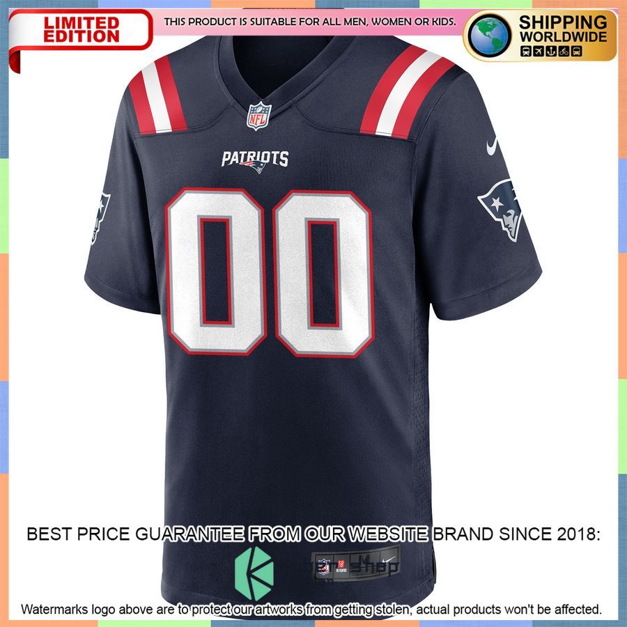 New England Patriots Custom Navy Football Jersey 3 New England Patriots Custom Navy Football Jersey word1