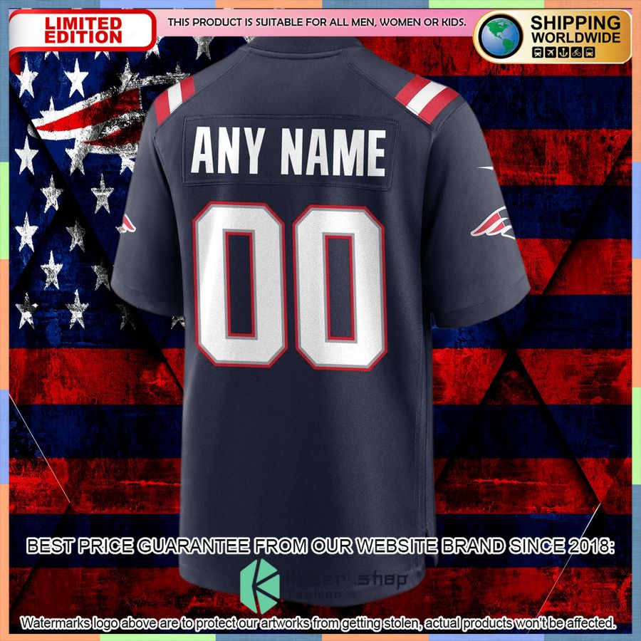 New England Patriots Custom Navy Football Jersey 5 New England Patriots Custom Navy Football Jersey word1