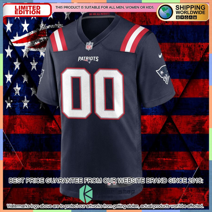 New England Patriots Custom Navy Football Jersey 6 New England Patriots Custom Navy Football Jersey word1