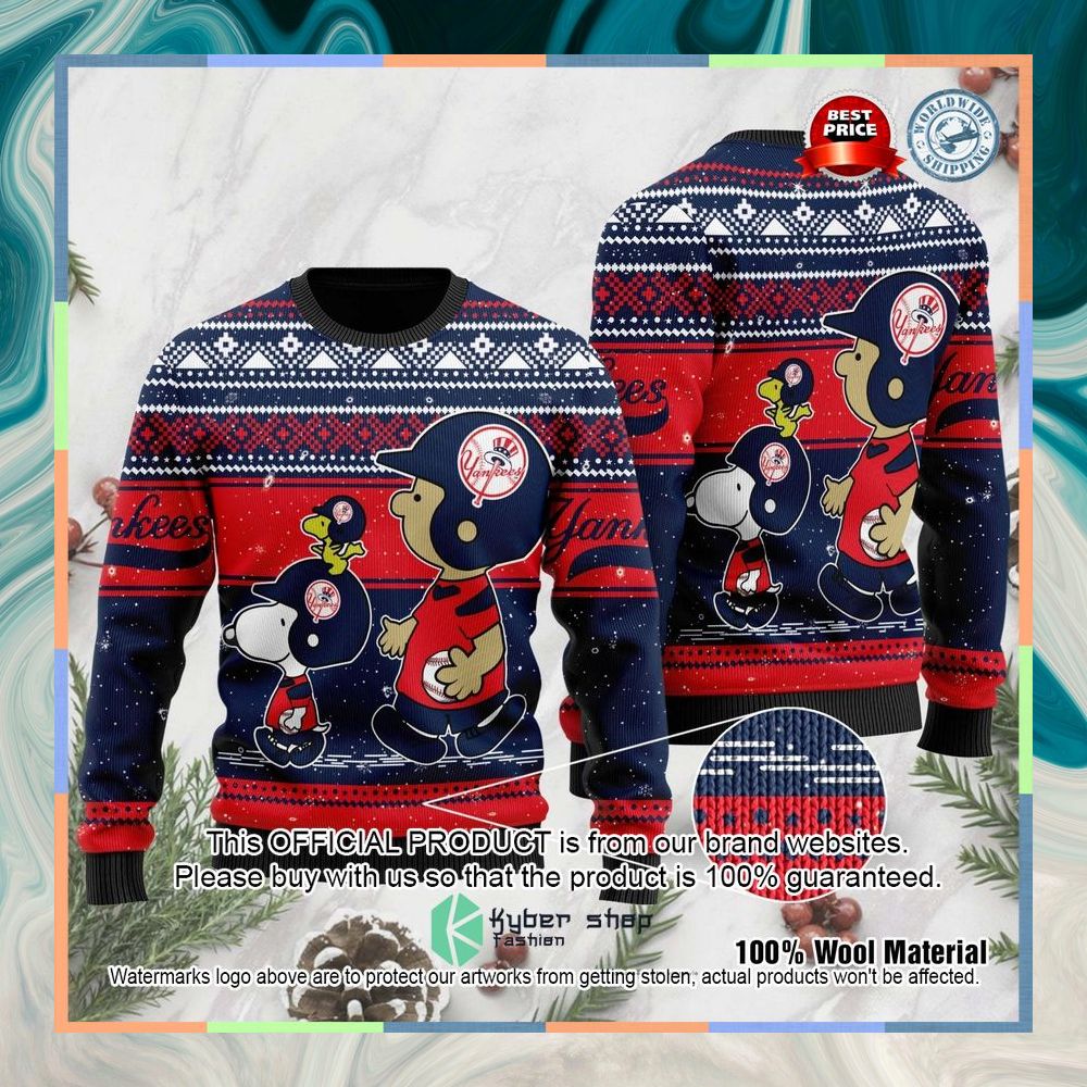 New York Yankees Charlie Brown Snoopy Wear Football Jersey Christmas Sweater 6 New York Yankees Charlie Brown Snoopy Wear Football Jersey Christmas Sweater word3