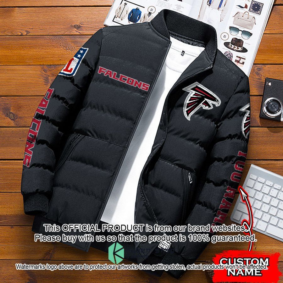 NFL Atlanta Falcons Custom Name Puffer Down Jacket word2